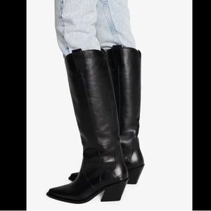 NIB anine bing black tania tall boots pointed toe size 41